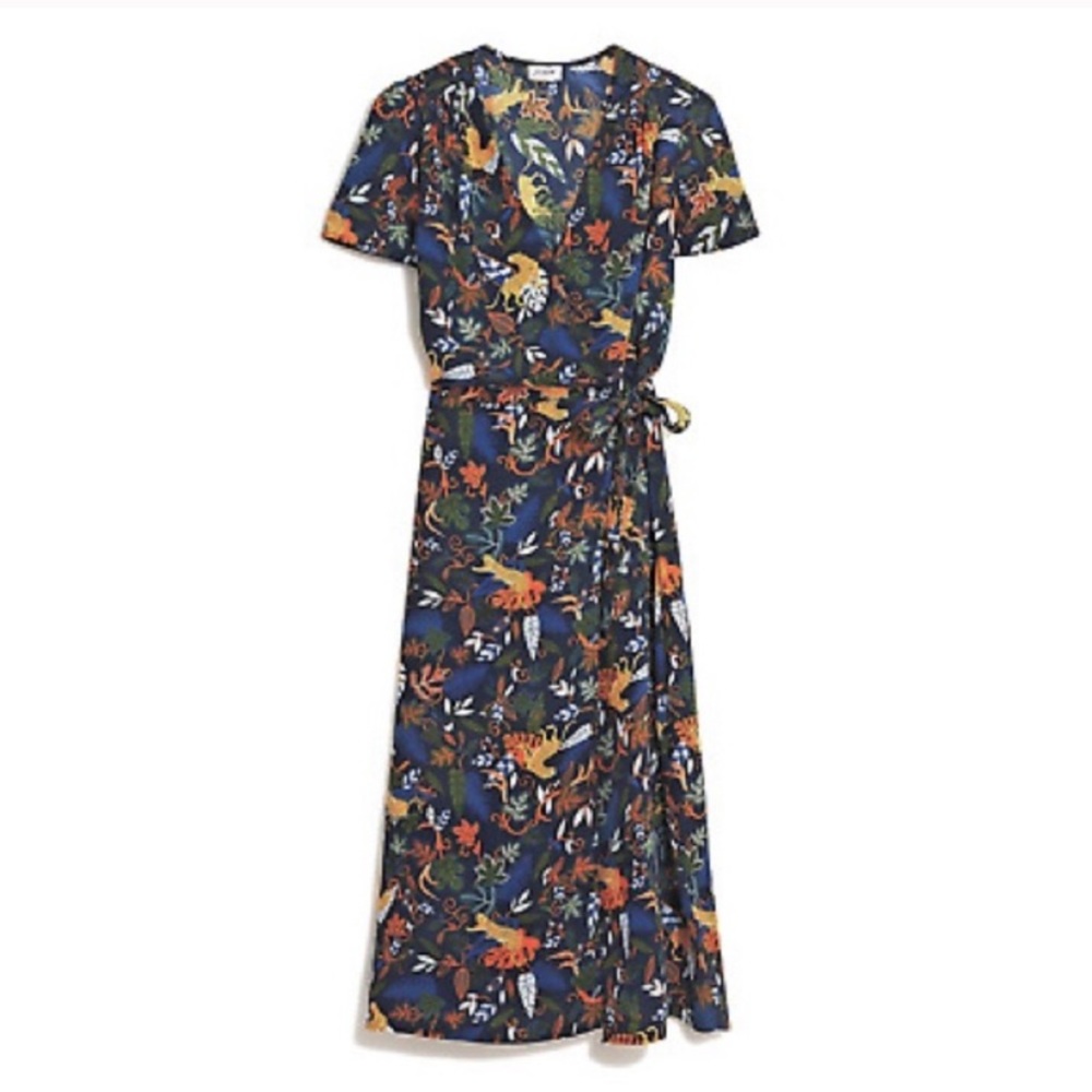 NWT J Crew midi wrap dress